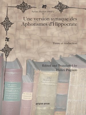 cover image of Une version syriaque des Aphorismes d'Hippocrate